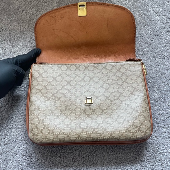 Vintage Celine White macadam print crossbody bag - Picture 3 of 15